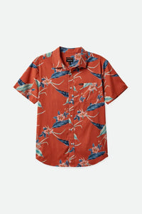 Brixton Charter Shirt S/S Burnt Red/Pacific Blue