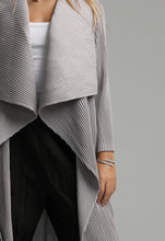 Load image into Gallery viewer, I'm Francis Longline Pleated Overcoat Grey
