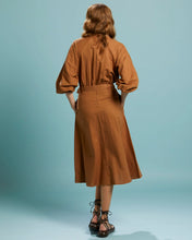 Load image into Gallery viewer, Fate + Becker Exhale Belted Midi Dress Mocha
