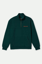 Load image into Gallery viewer, Brixton Embroidered Heavyweight Half Zip Deep Emerald