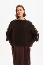 Load image into Gallery viewer, Tirelli Contrast Stitch Detail Knit Chocolate