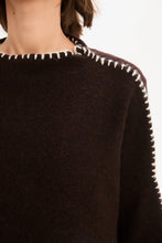 Load image into Gallery viewer, Tirelli Contrast Stitch Detail Knit Chocolate