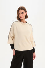 Load image into Gallery viewer, Tirelli Contrast Stitch Detail Knit Cream