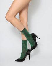 Load image into Gallery viewer, High Heel Jungle Glitterati Socks Emerald
