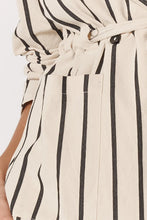 Load image into Gallery viewer, Fate + Becker Luna Wrap Blazer Cream/ Black Stripe