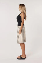 Load image into Gallery viewer, Fate + Becker Luna Bermuda Short Cream/ Black Stripe