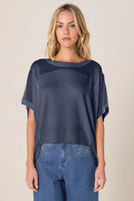 Load image into Gallery viewer, Fate + Becker Esther Knit Top Navy Blue