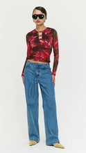 Load image into Gallery viewer, Staple The Label Amyra Mesh Top Bordeaux Garden