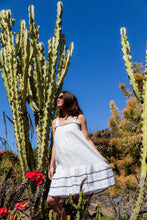 Load image into Gallery viewer, Bird Epoch Eloise Slip Dress Antique White/ Blue Embroidery