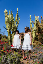 Load image into Gallery viewer, Bird Epoch Eloise Slip Dress Antique White/ Blue Embroidery