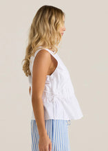 Load image into Gallery viewer, Sass Clothing Ellin Gathered Tie Top White