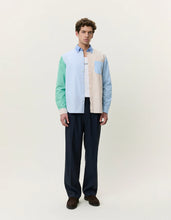 Load image into Gallery viewer, Les Deux Oxford Patchwork Shirt Skyway Blue