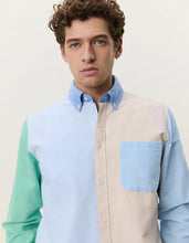 Load image into Gallery viewer, Les Deux Oxford Patchwork Shirt Skyway Blue