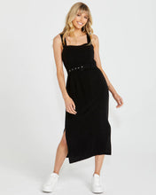 Load image into Gallery viewer, Sass Clothing Roxanne Belted Midi Dress Black