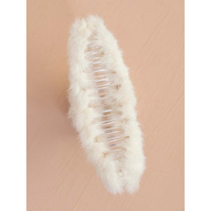 Natural Life Faux Fur Hair Claw Ivory