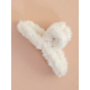 Natural Life Faux Fur Hair Claw Ivory