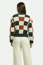 Load image into Gallery viewer, Brixton Rivington Crew Cardigan Cowhide/Whitecap/Black Check