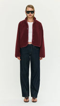 Load image into Gallery viewer, Staple The Label Katya Crop Sherpa Jacket Merlot