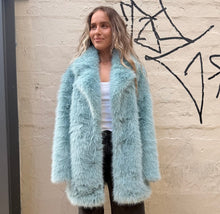 Load image into Gallery viewer, Cinnamon Creations KRE1176 Faux Fur Coat Blue