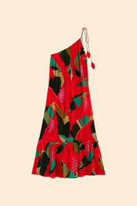 Farm Rio Red Heliconia Maxi Dress