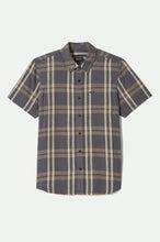 Load image into Gallery viewer, Brixton Charter Linen Blend S/S Woven Charcoal/Beige Plaid