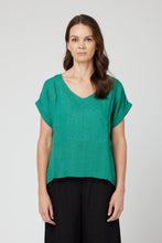 Load image into Gallery viewer, Cake Talia Linen Top Jade
