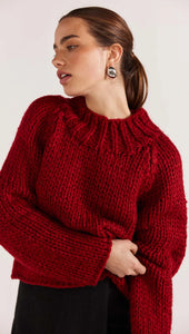 Staple The Label Loft Chunky Jumper Red