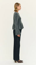 Load image into Gallery viewer, Staple The Label Noelle Peplum Knit Top Charcoal Grey
