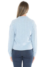 Load image into Gallery viewer, Jump Collared Cable Pullover Ice Blue Marle