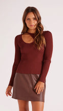 Load image into Gallery viewer, MINKPINK Amber Cutout Knit Top Chocolate
