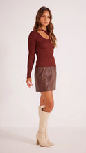 Load image into Gallery viewer, MINKPINK Amber Cutout Knit Top Chocolate