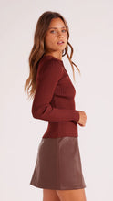 Load image into Gallery viewer, MINKPINK Amber Cutout Knit Top Chocolate