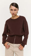 Load image into Gallery viewer, Staple The Label Elvie Zip Knit Chocolate