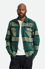 Load image into Gallery viewer, Brixton Bowery Heavyweight L/S Flannel Pine Needle/Olive Surplus
