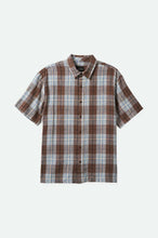 Load image into Gallery viewer, Brixton Cru Linen Blend S/S Woven Pinecone Brown/Coronet Blue