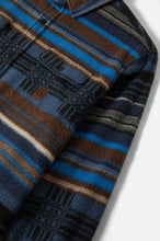 Load image into Gallery viewer, Brixton Bowery L/S Arctic Strecth Fleece Mood Indigo Blanket Stripe