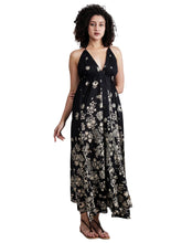 Load image into Gallery viewer, Namaskar BP-272/806 Cotton Halter Dress Black Floral