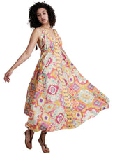 Load image into Gallery viewer, Namaskar CL-272/1024 Cotton Halter Dress Pastel Aztec