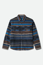 Load image into Gallery viewer, Brixton Bowery L/S Arctic Strecth Fleece Mood Indigo Blanket Stripe