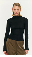 Load image into Gallery viewer, Staple The Label Drew High Neck Top Black