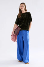 Load image into Gallery viewer, ELK Suuri Gathered Velvet Top Deep Olive