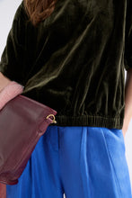 Load image into Gallery viewer, ELK Suuri Gathered Velvet Top Deep Olive