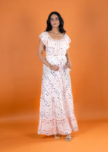Load image into Gallery viewer, Anannasa Angel Off Shoulder Maxi Dress Peach