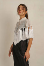Load image into Gallery viewer, Anannasa Zara Beaded Tassel Cape White