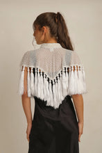 Load image into Gallery viewer, Anannasa Zara Beaded Tassel Cape White