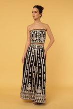 Load image into Gallery viewer, Anannasa Ziggy Pants Black With Gold Thread