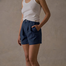 Load image into Gallery viewer, McTavish Double Pleated Twill Shorts Dark Blue