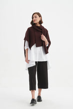 Load image into Gallery viewer, Tirelli Asymmetric Wrap Knit Aubergine