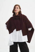 Load image into Gallery viewer, Tirelli Asymmetric Wrap Knit Aubergine