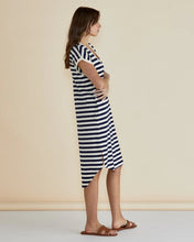 Load image into Gallery viewer, Betty Basics Jolene T-Shirt Dress Navy/Cream Stripe